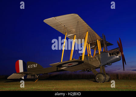 Be2e Replik A`2767 auf dem Flugplatz Stowe Maries, Essex, Stockfoto